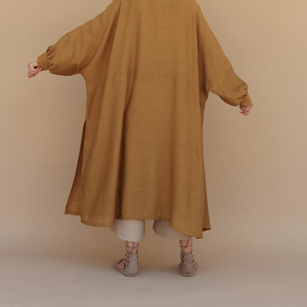 مانتوی خردلی وال کریشه