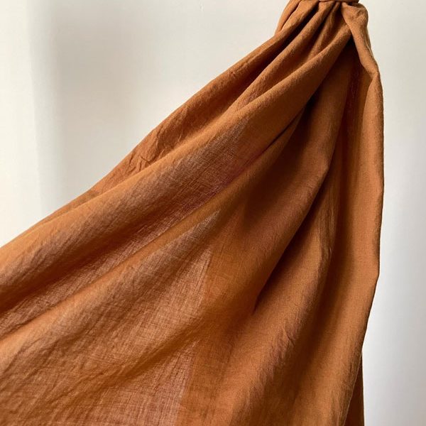 شال لینن ساده آجری